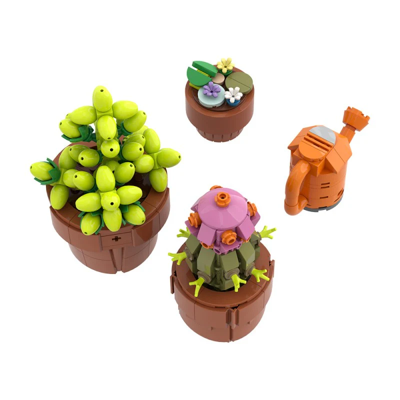 (Gobricks version) 400pcs MOC Drought-tolerant plants in small pots - Image 6