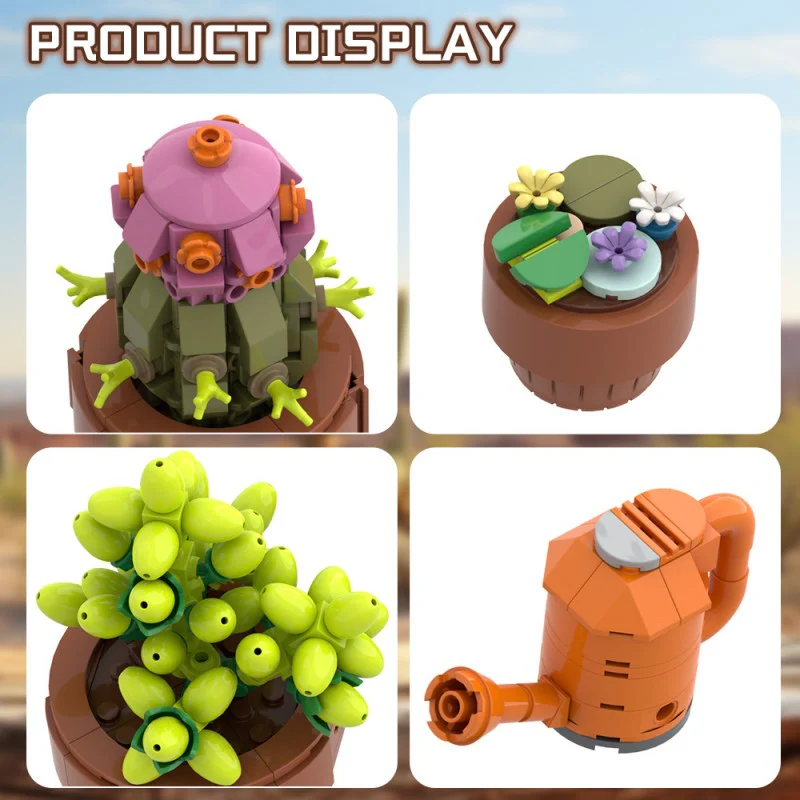 (Gobricks version) 400pcs MOC Drought-tolerant plants in small pots - Image 9