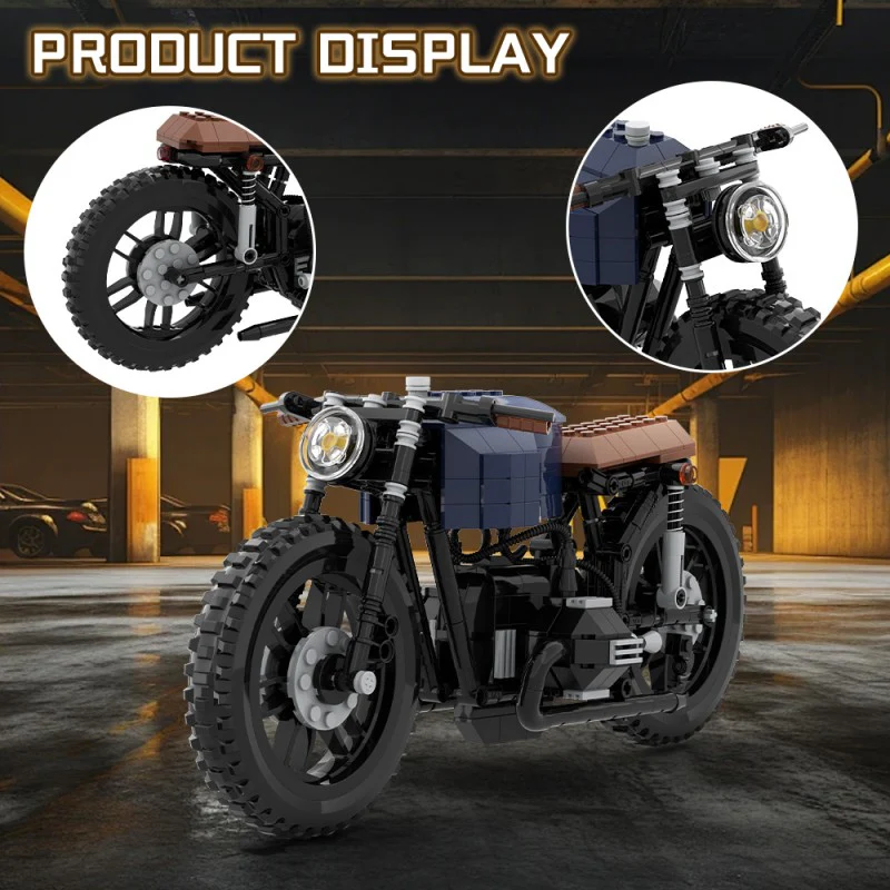 (Gobricks version) 403pcs MOC BMW R100 serie Air Boxer Moto Cafe Racer - Image 8