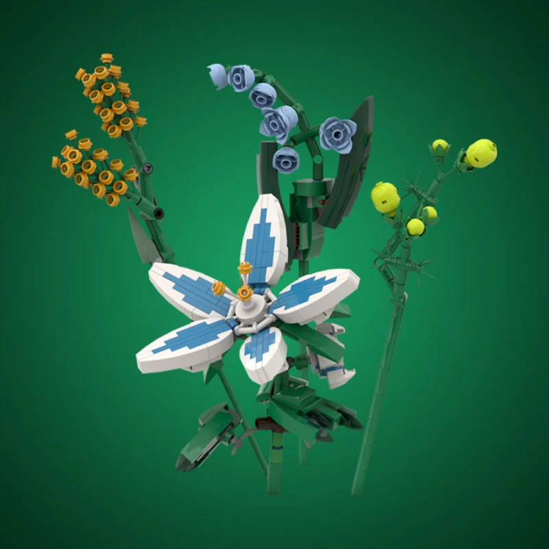 (Gobricks version) 407pcs MOC-215991 Zelda Flower Collection - Image 4