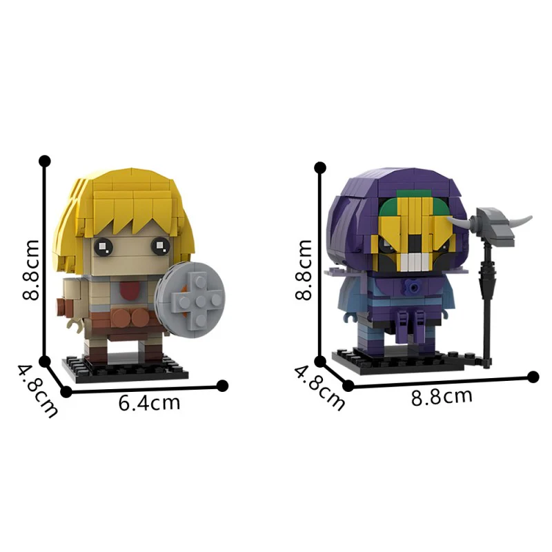 (Gobricks version) 416pcs MOC-201373 He-Man & Skeletor (Masters of the Universe) Brickheadz - Image 6