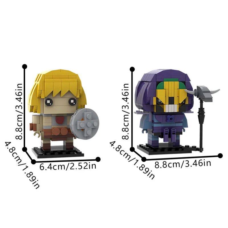 (Gobricks version) 416pcs MOC-201373 He-Man & Skeletor (Masters of the Universe) Brickheadz - Image 7