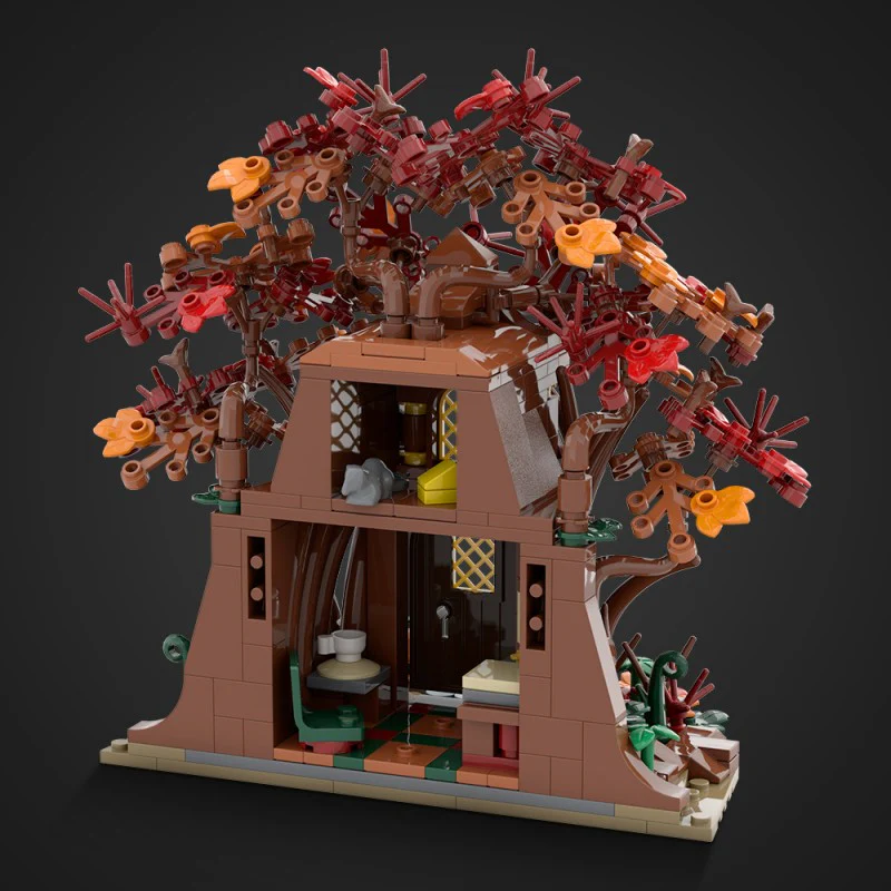 (Gobricks version) 421pcs MOC Woodland Elf House in Autumn - Image 11
