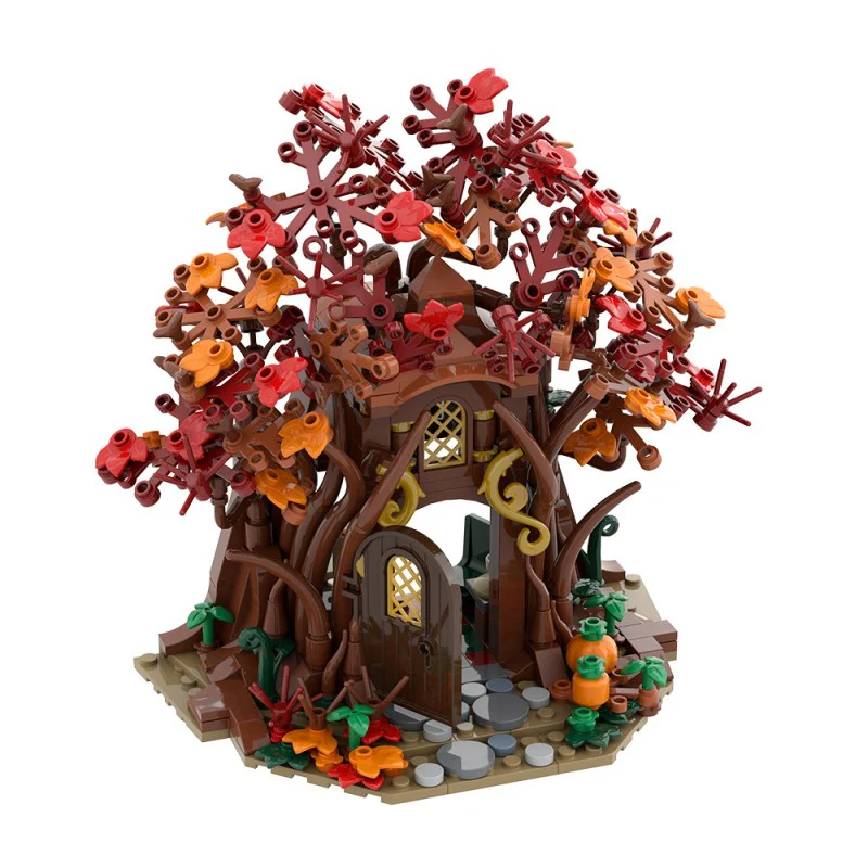 (Gobricks version) 421pcs MOC Woodland Elf House in Autumn - Image 3