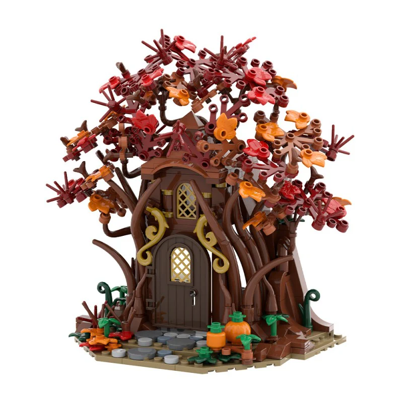 (Gobricks version) 421pcs MOC Woodland Elf House in Autumn - Image 4