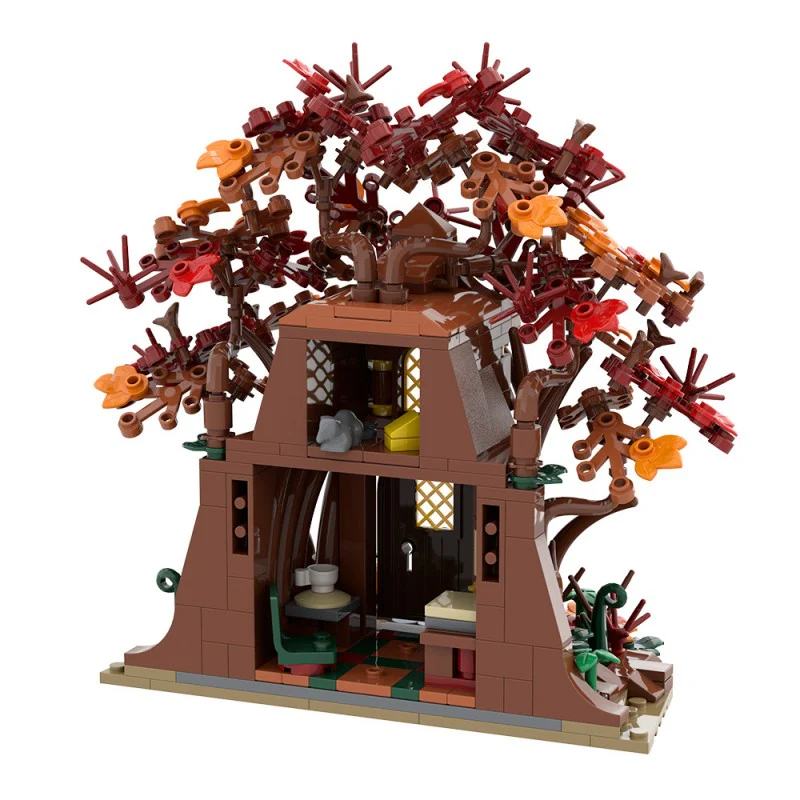 (Gobricks version) 421pcs MOC Woodland Elf House in Autumn - Image 5