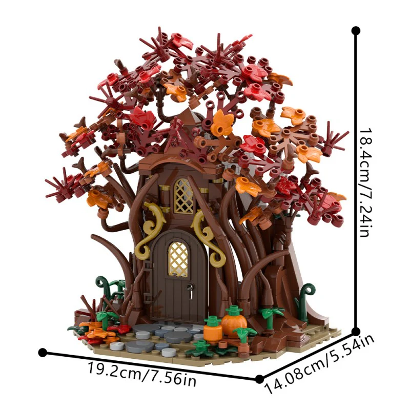 (Gobricks version) 421pcs MOC Woodland Elf House in Autumn - Image 7