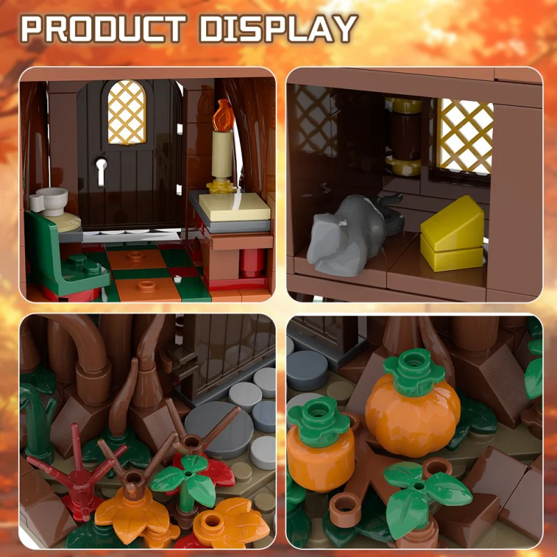 (Gobricks version) 421pcs MOC Woodland Elf House in Autumn - Image 8