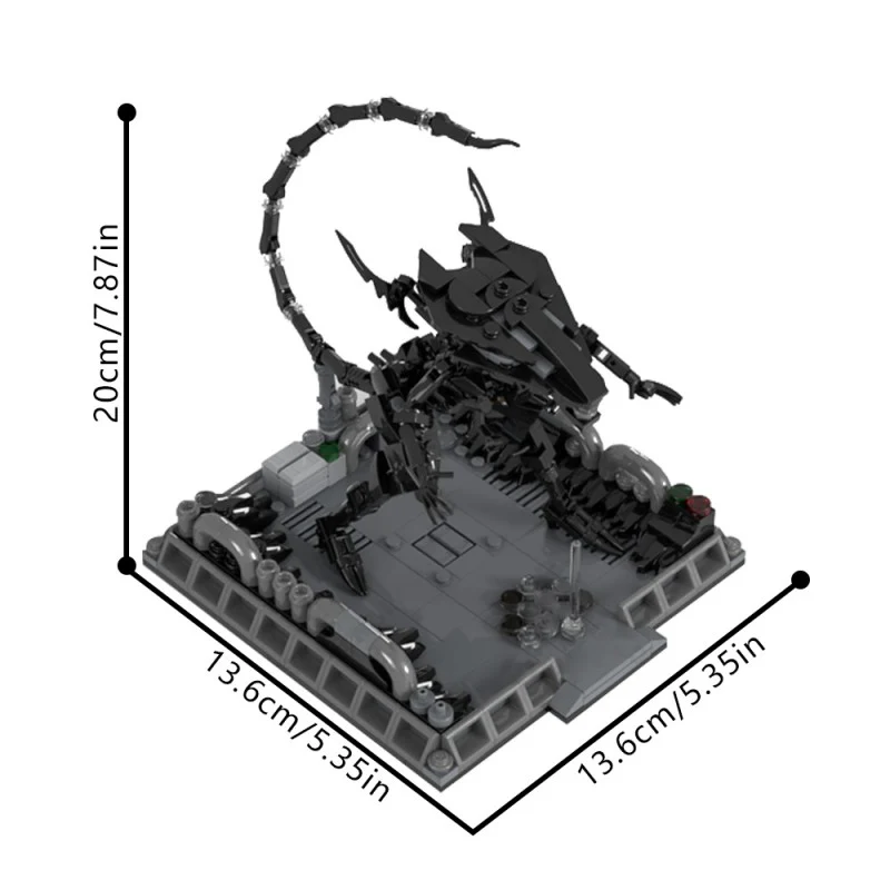 (Gobricks version) 450pcs MOC-199999 Aliens Micro Diorama Series : Xenomorph Queen - Image 5
