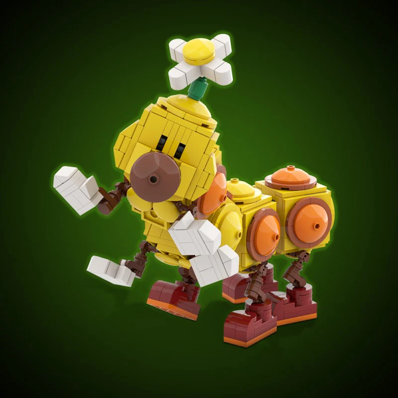 (Gobricks version) 470pcs MOC-163071 Happy Wiggler - Posable Display Figure 02 - Super Mario Bros - Image 11