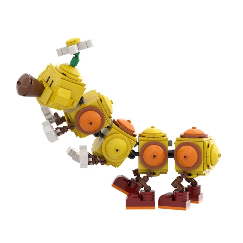 (Gobricks version) 470pcs MOC-163071 Happy Wiggler - Posable Display Figure 02 - Super Mario Bros - Image 2