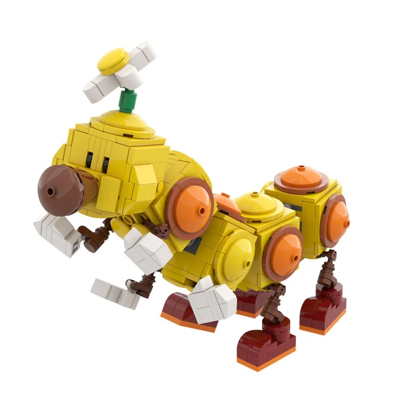 (Gobricks version) 470pcs MOC-163071 Happy Wiggler - Posable Display Figure 02 - Super Mario Bros - Image 5