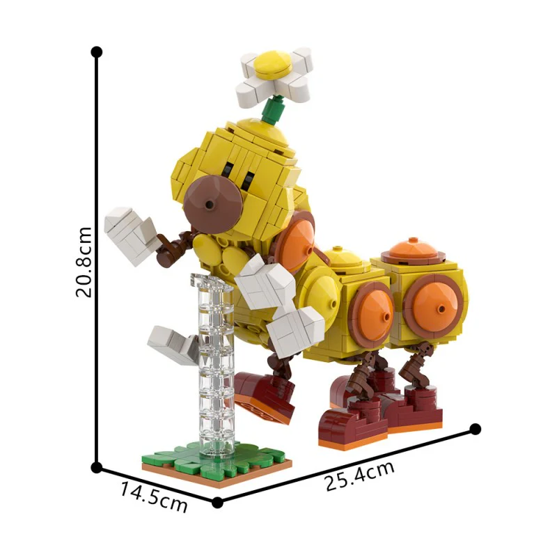 (Gobricks version) 470pcs MOC-163071 Happy Wiggler - Posable Display Figure 02 - Super Mario Bros - Image 6