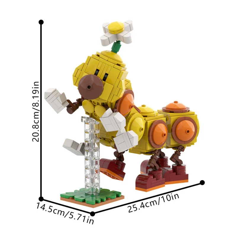 (Gobricks version) 470pcs MOC-163071 Happy Wiggler - Posable Display Figure 02 - Super Mario Bros - Image 7