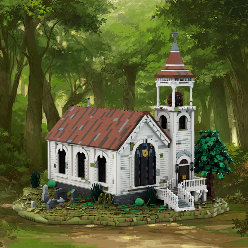 (Gobricks version) 4796pcs MOC-181146 Western Church - Valentine Red Dead Redemption 2 - Image 6