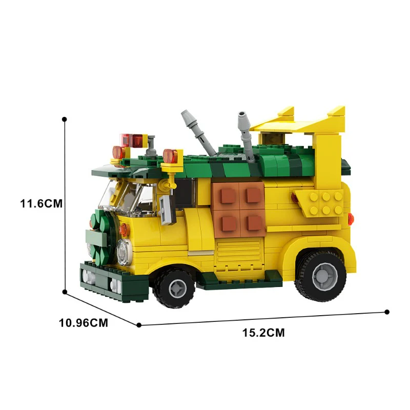 (Gobricks version) 491 pcs MOC-125660 Turtle Van Party Wagon TMNT - Image 4