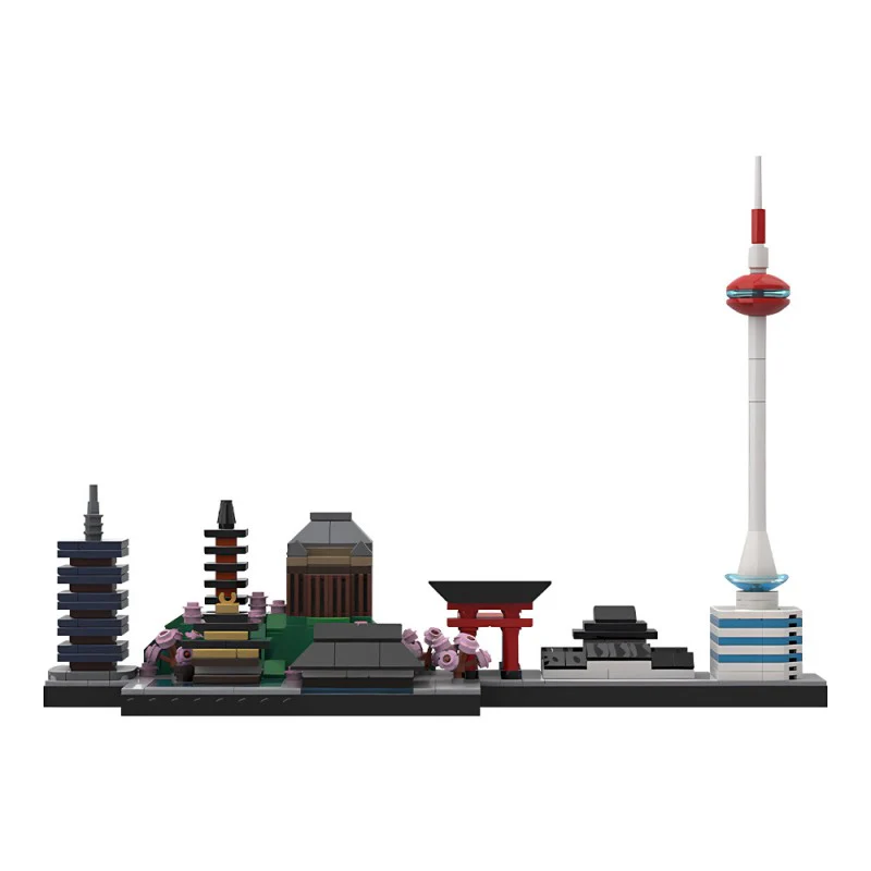 (Gobricks version) 492pcs MOC-202184 Kyoto Skyline - Image 2