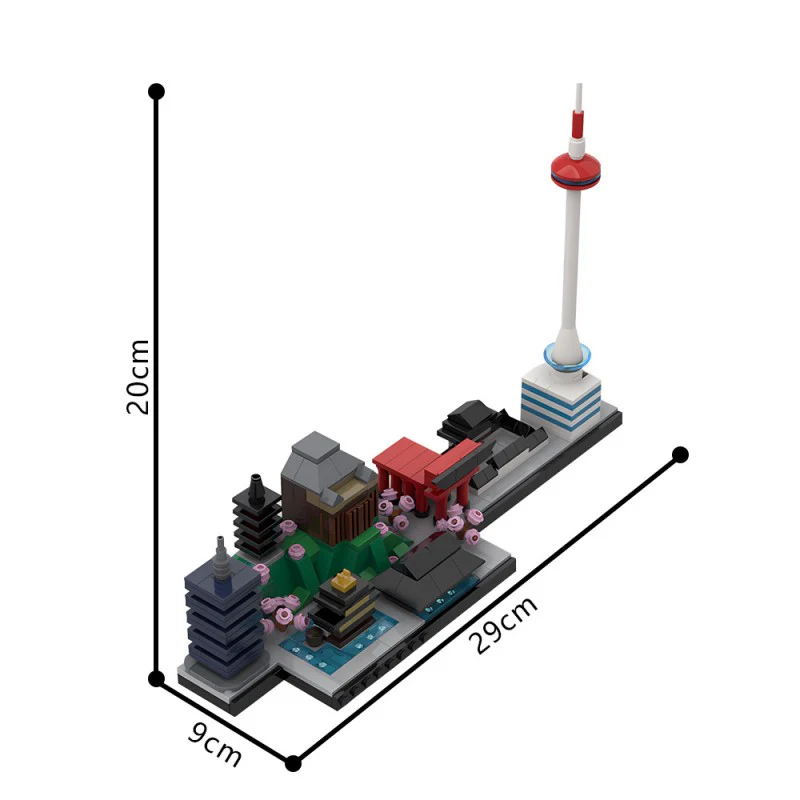 (Gobricks version) 492pcs MOC-202184 Kyoto Skyline - Image 3