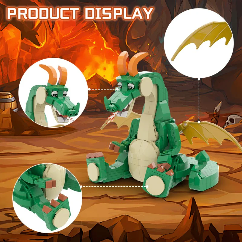 (Gobricks version) 497pcs MOC-210783 Cute Dragon - Image 8