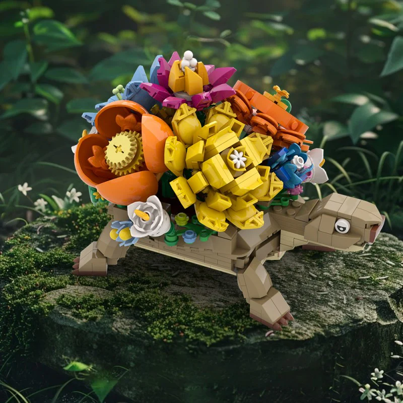 (Gobricks version) 518pcs MOC Turtle Flower Pot - Image 11
