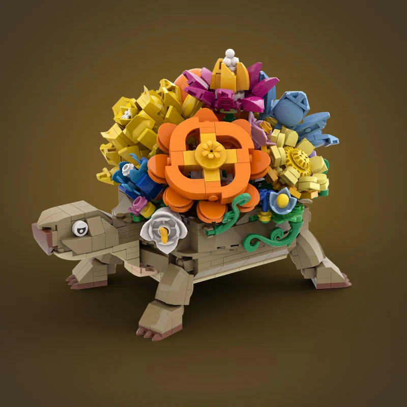 (Gobricks version) 518pcs MOC Turtle Flower Pot - Image 13