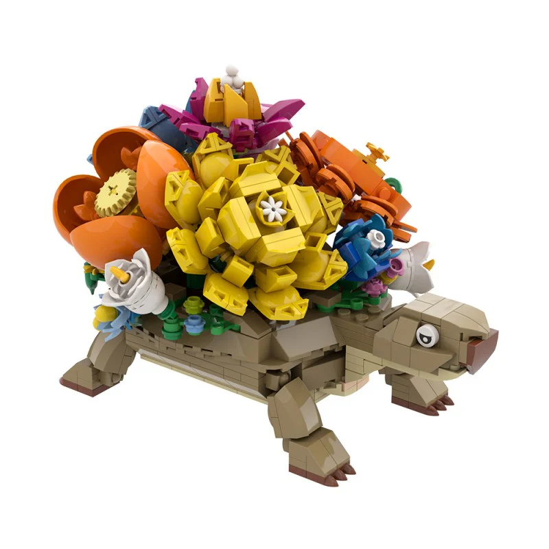(Gobricks version) 518pcs MOC Turtle Flower Pot - Image 2