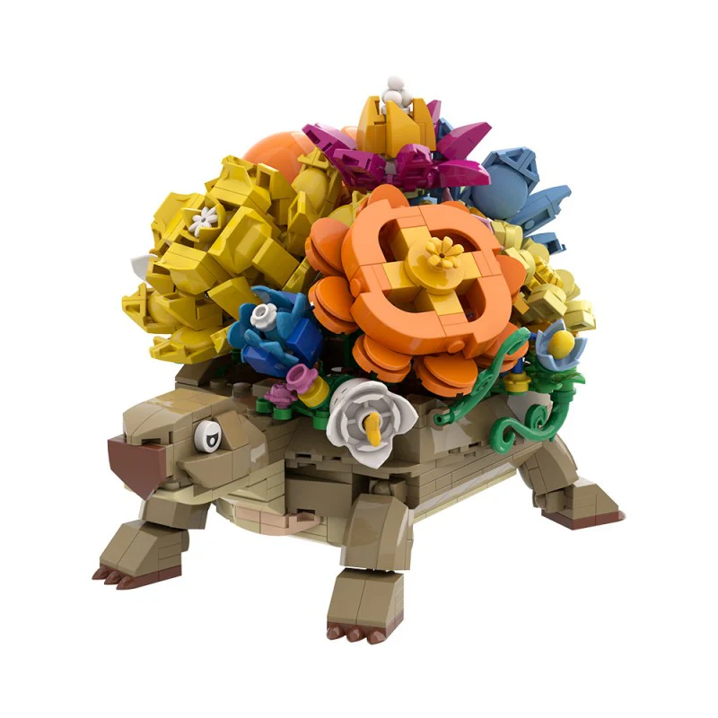 (Gobricks version) 518pcs MOC Turtle Flower Pot - Image 3