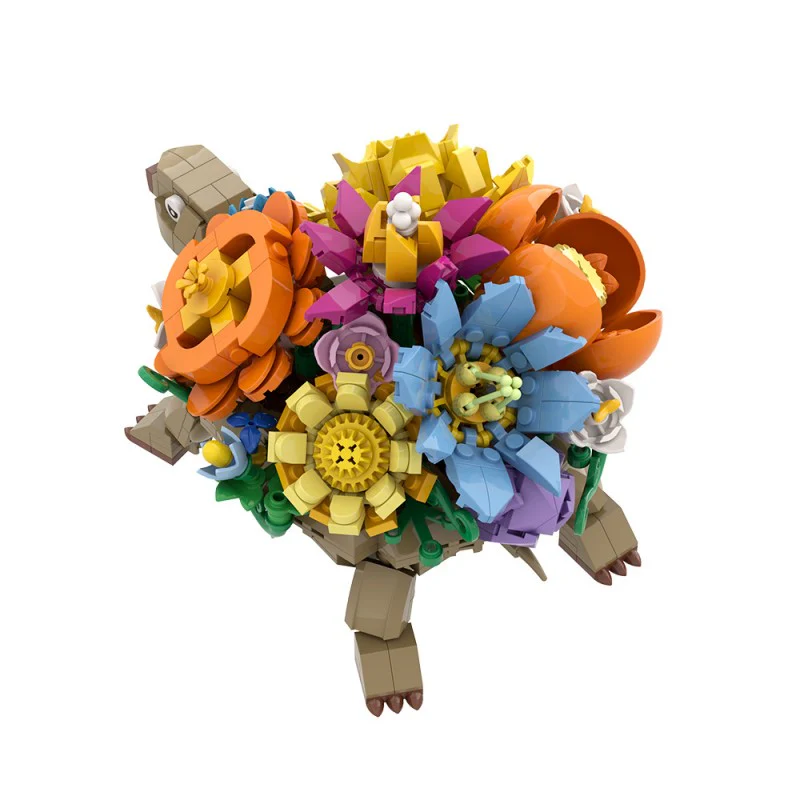 (Gobricks version) 518pcs MOC Turtle Flower Pot - Image 4