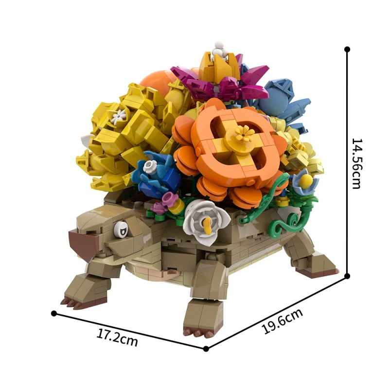 (Gobricks version) 518pcs MOC Turtle Flower Pot - Image 6