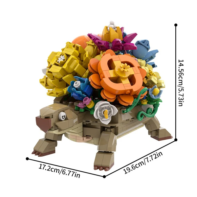 (Gobricks version) 518pcs MOC Turtle Flower Pot - Image 7