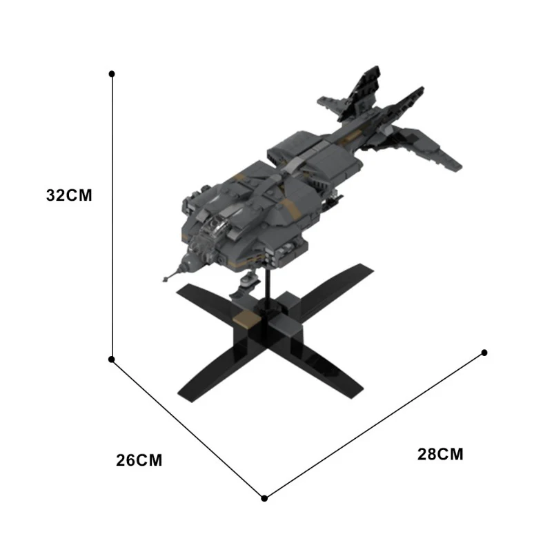 (Gobricks version) 528 pcs MOC-128254 Micro Aliens Series PART I : UD-4L Dropship Flying Type - Image 5