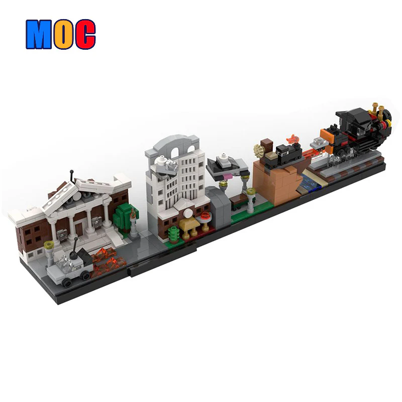 (Gobricks version) 400pcs+ MOC-19767 Back to the Future Skyline Architecture