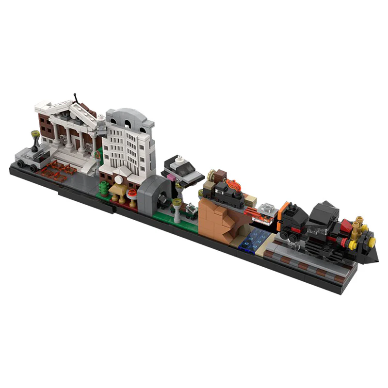 (Gobricks version) 400pcs+ MOC-19767 Back to the Future Skyline Architecture - Image 2