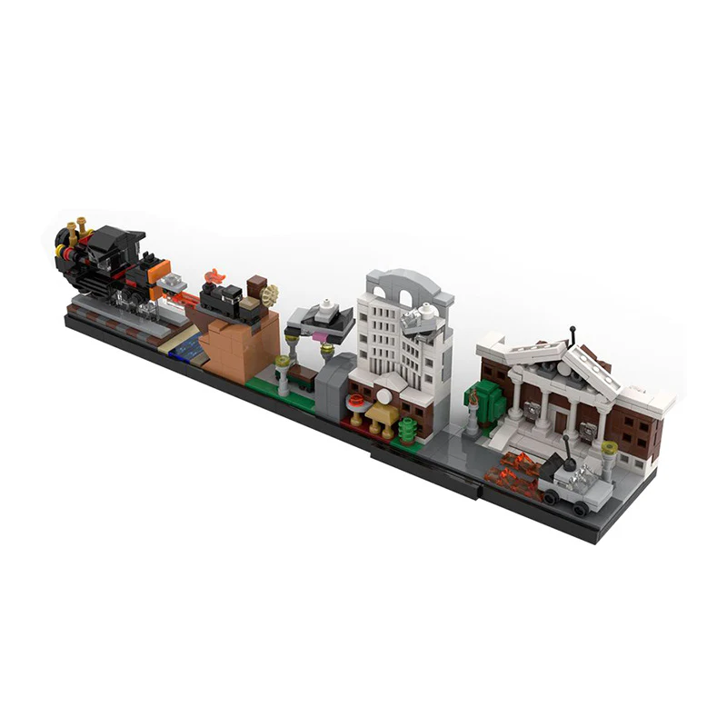 (Gobricks version) 400pcs+ MOC-19767 Back to the Future Skyline Architecture - Image 3