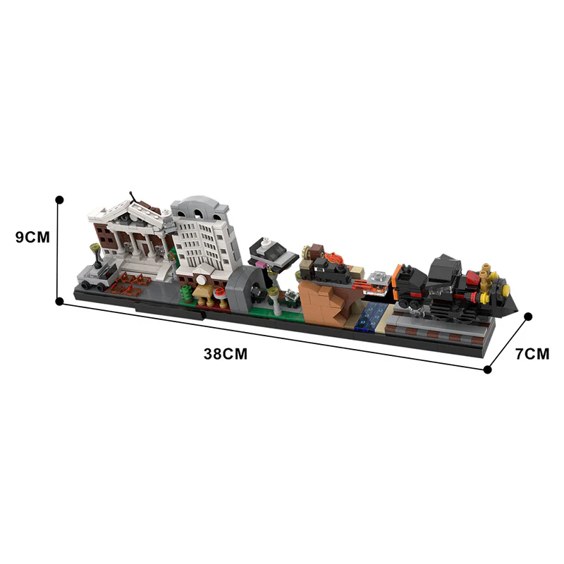 (Gobricks version) 400pcs+ MOC-19767 Back to the Future Skyline Architecture - Image 4