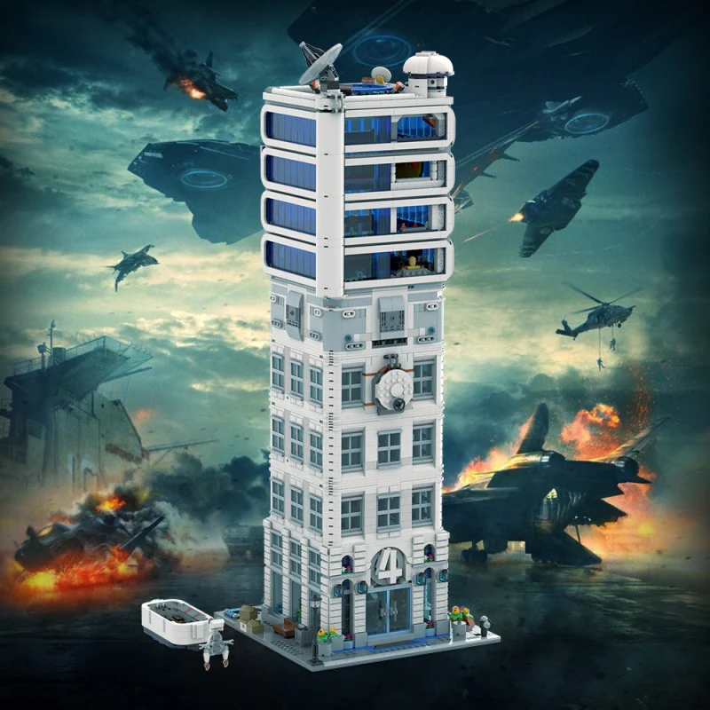 (Gobricks version) 5568pcs MOC-178264 Fantastic 4 Modular Baxter Building - Classic Space Academy - Image 10