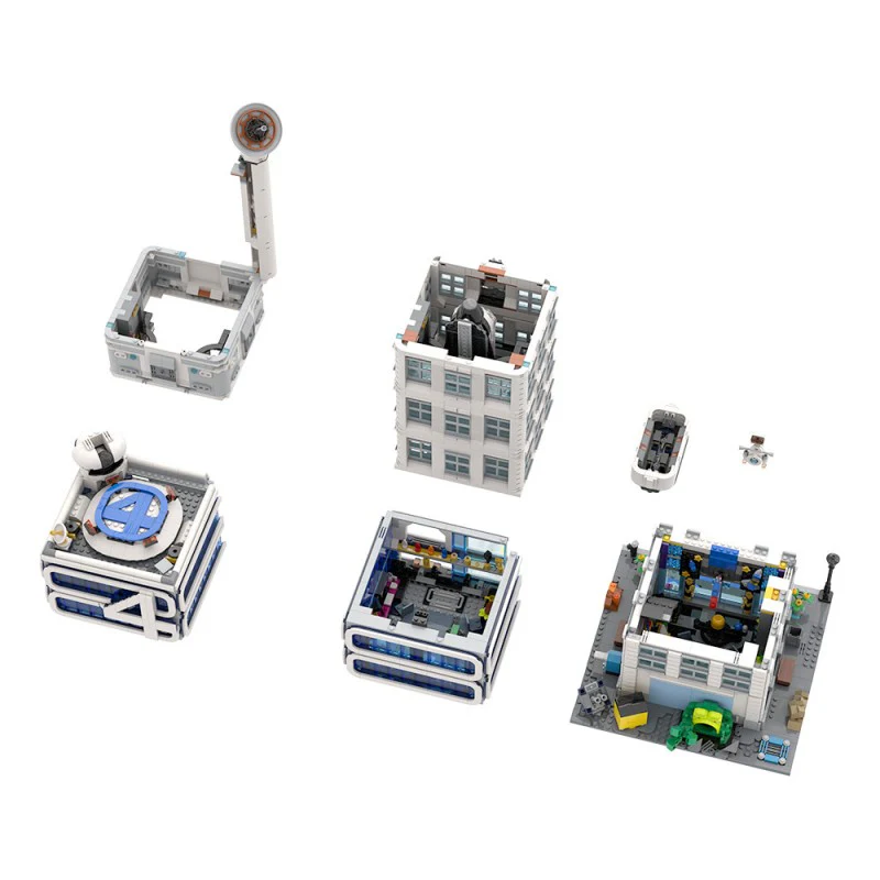 (Gobricks version) 5568pcs MOC-178264 Fantastic 4 Modular Baxter Building - Classic Space Academy - Image 5