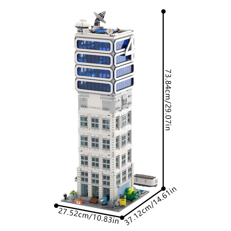 (Gobricks version) 5568pcs MOC-178264 Fantastic 4 Modular Baxter Building - Classic Space Academy - Image 7