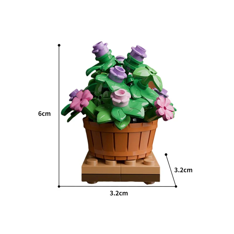 (Gobricks version) 55PCS MOC-181229 Flowerpot - Image 3