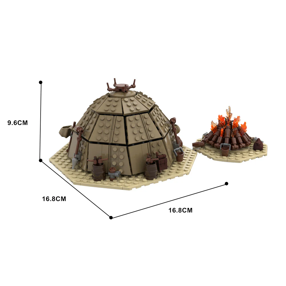 (Gobricks version) 560PCS MOC-97196 Tusken Raider Urtya Tent - Campfire/ Village on Tatooine - Image 2