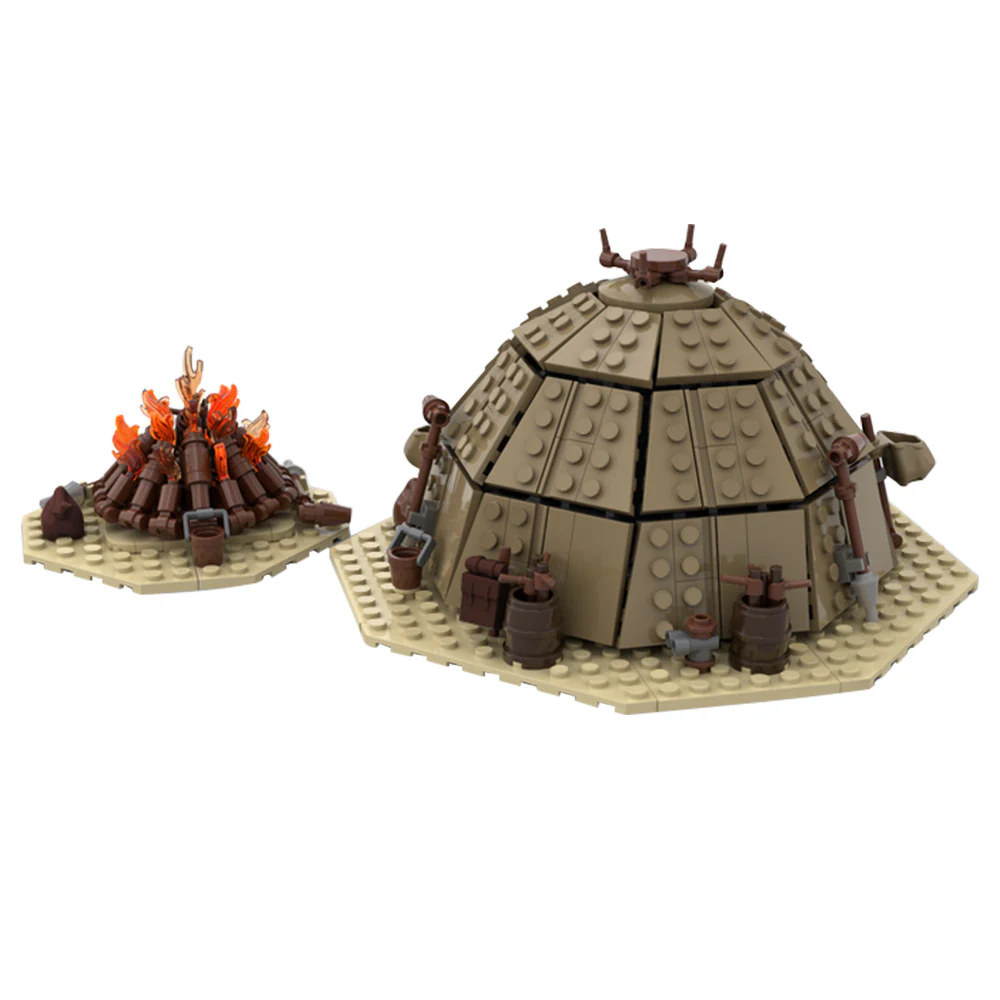 (Gobricks version) 560PCS MOC-97196 Tusken Raider Urtya Tent - Campfire/ Village on Tatooine - Image 5