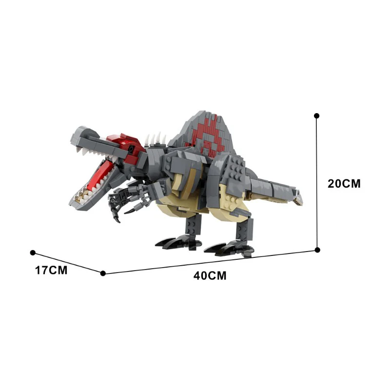 (Gobricks version) 585 pcs MOC-154188 Spinosaurus Minifigure Scale - Image 4