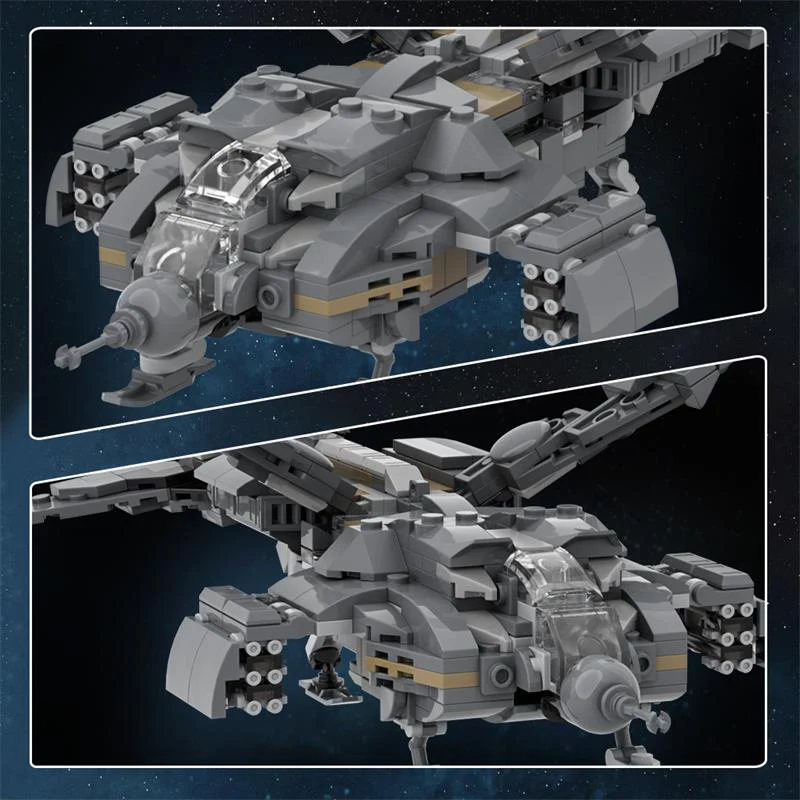 (Gobricks version) 585pcs MOC-128311 Micro Aliens Series PART I : UD-4L Dropship Landing Type - Image 11