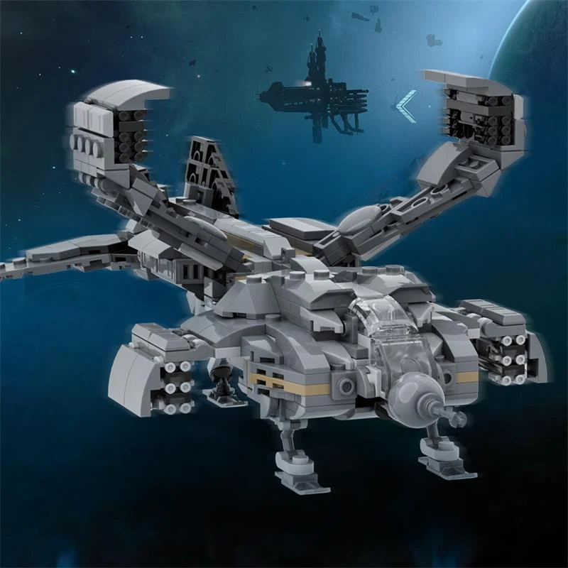 (Gobricks version) 585pcs MOC-128311 Micro Aliens Series PART I : UD-4L Dropship Landing Type - Image 9
