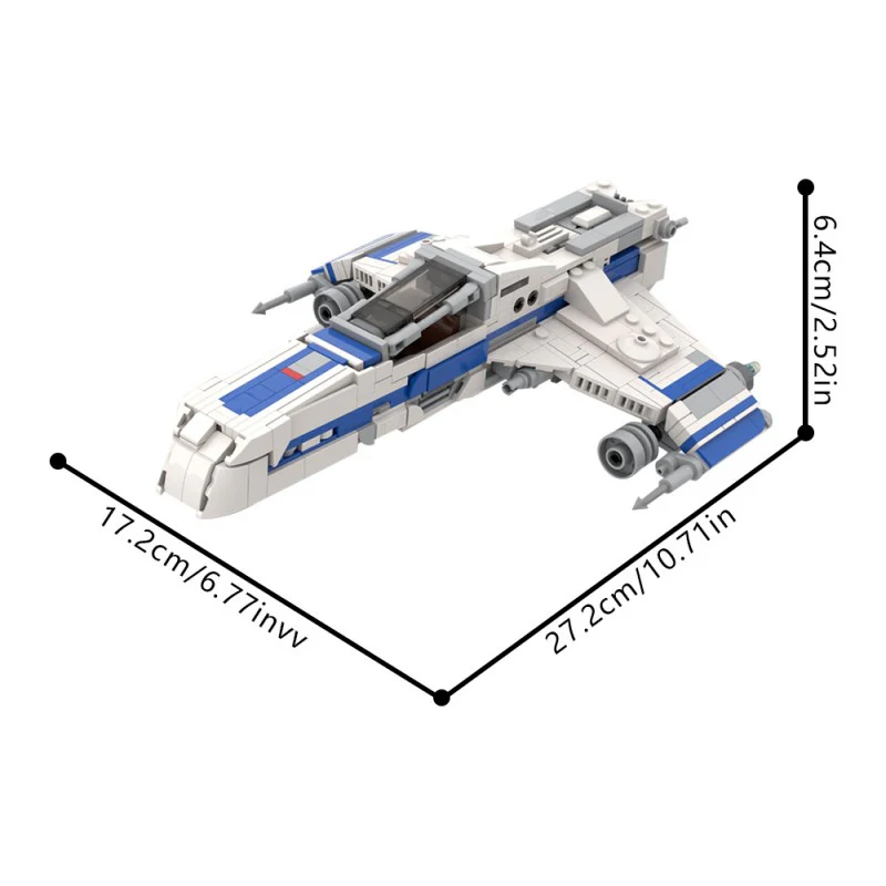 (Gobricks version) 589pcs MOC-220289 E WING - Minifigure Scale - Image 7