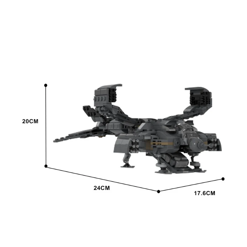 (Gobricks version) 597 pcs MOC-128311 Micro Aliens Series PART I : UD-4L Dropship Landing Type - Image 4