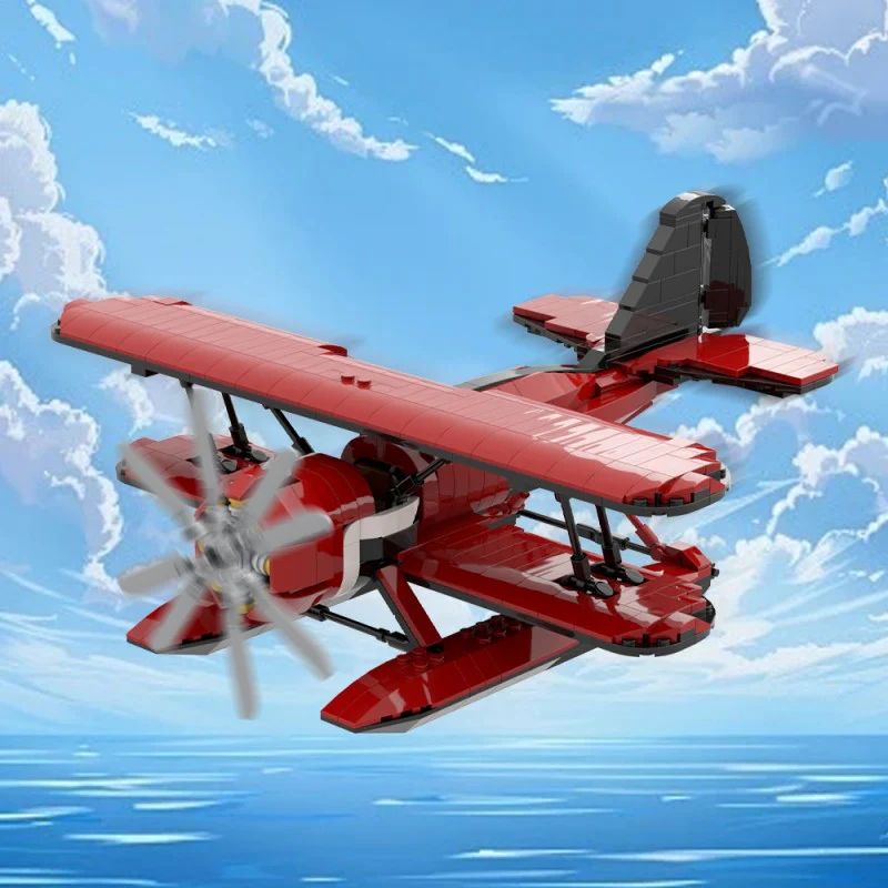 (Gobricks version) 620pcs MOC Acrobatic seaplane - Image 10
