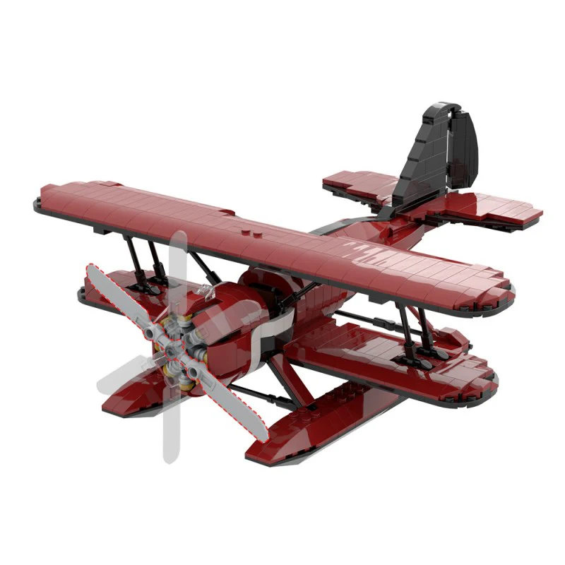 (Gobricks version) 620pcs MOC Acrobatic seaplane - Image 3
