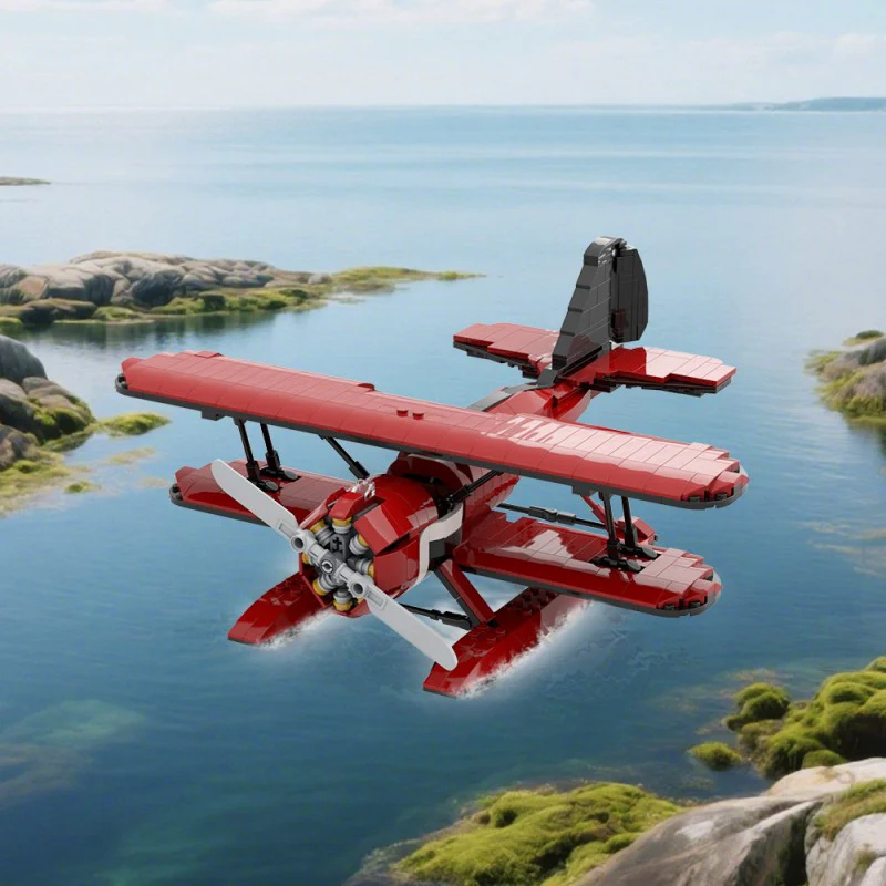 (Gobricks version) 620pcs MOC Acrobatic seaplane - Image 9