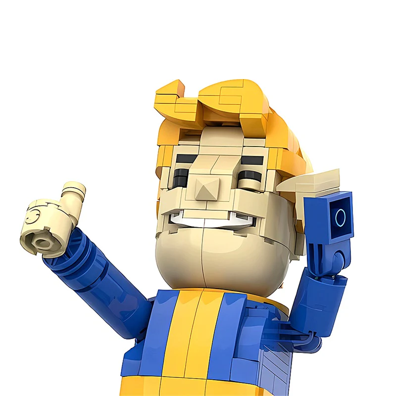 (Gobricks version) 626PCS MOC-179833 FALLOUT: Vault Boy posable desktop figurine with stand! - Image 3